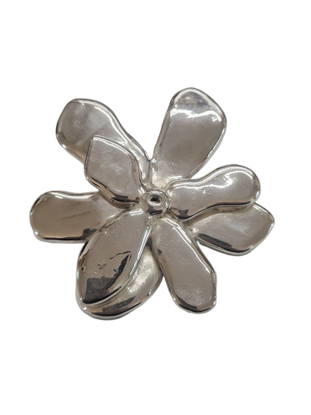 Israeli 925 Sterling Silver Electroform Flower Pendant 28g 3.4"
